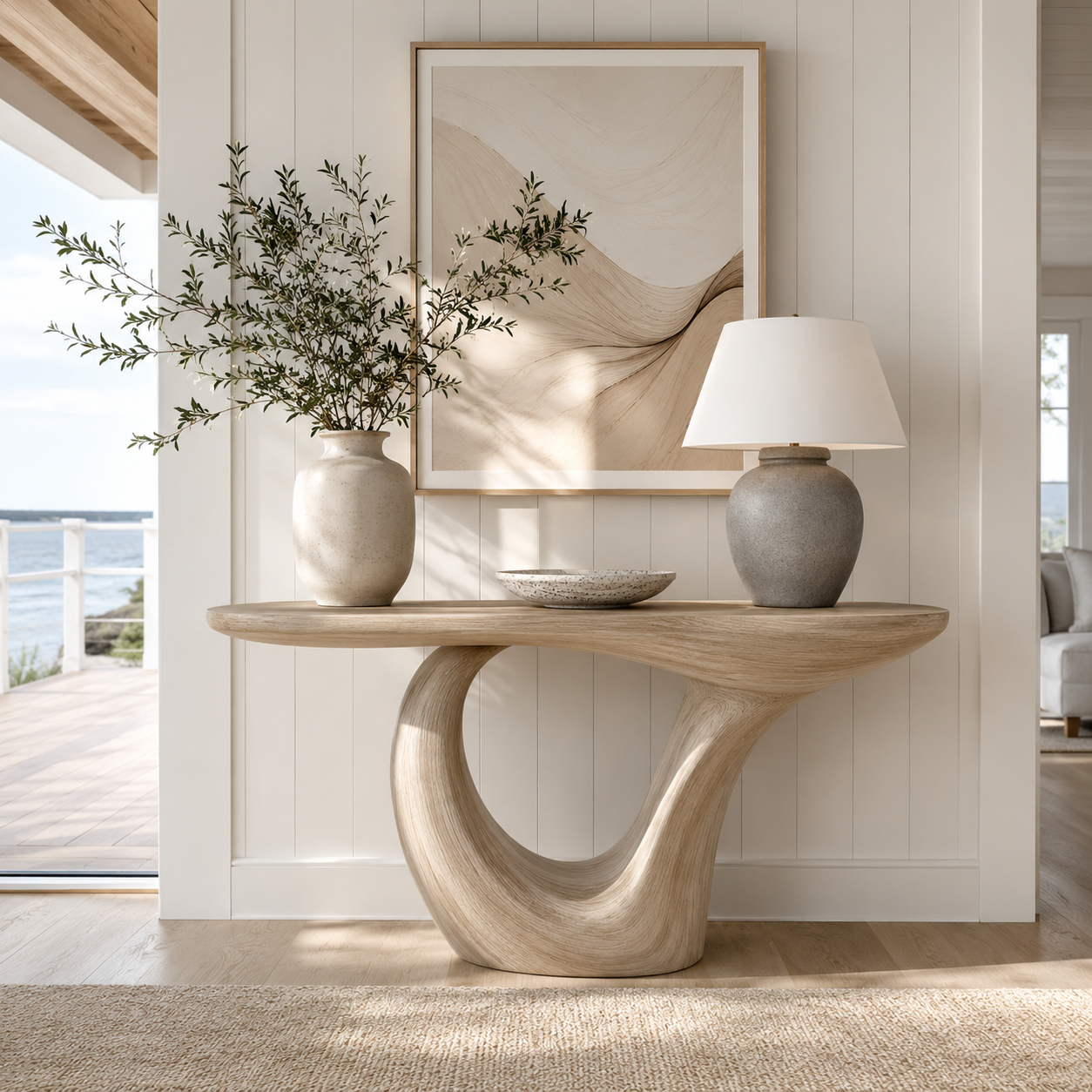 Liora Warm Walnut Console Table - main view