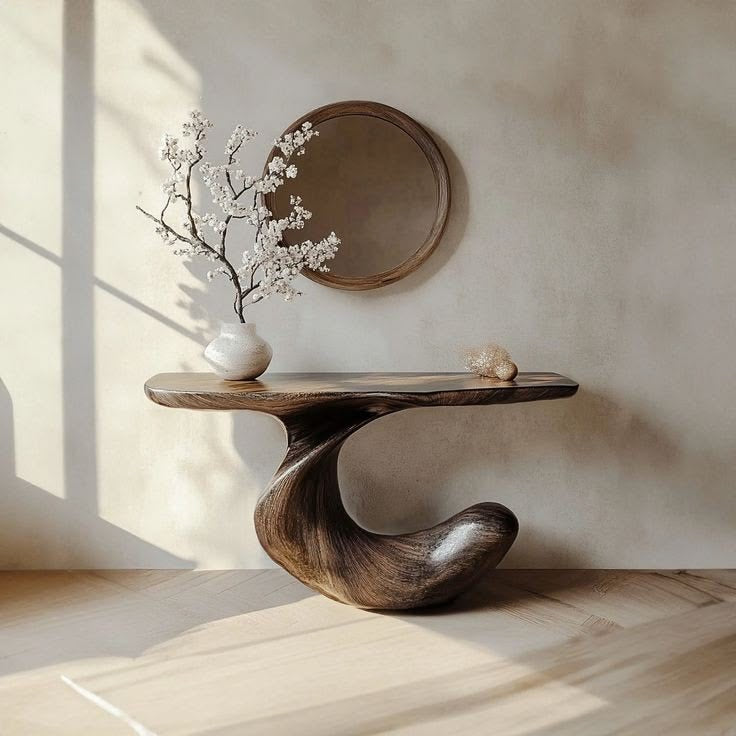Brielle Sculpted Hall Console Table - main view