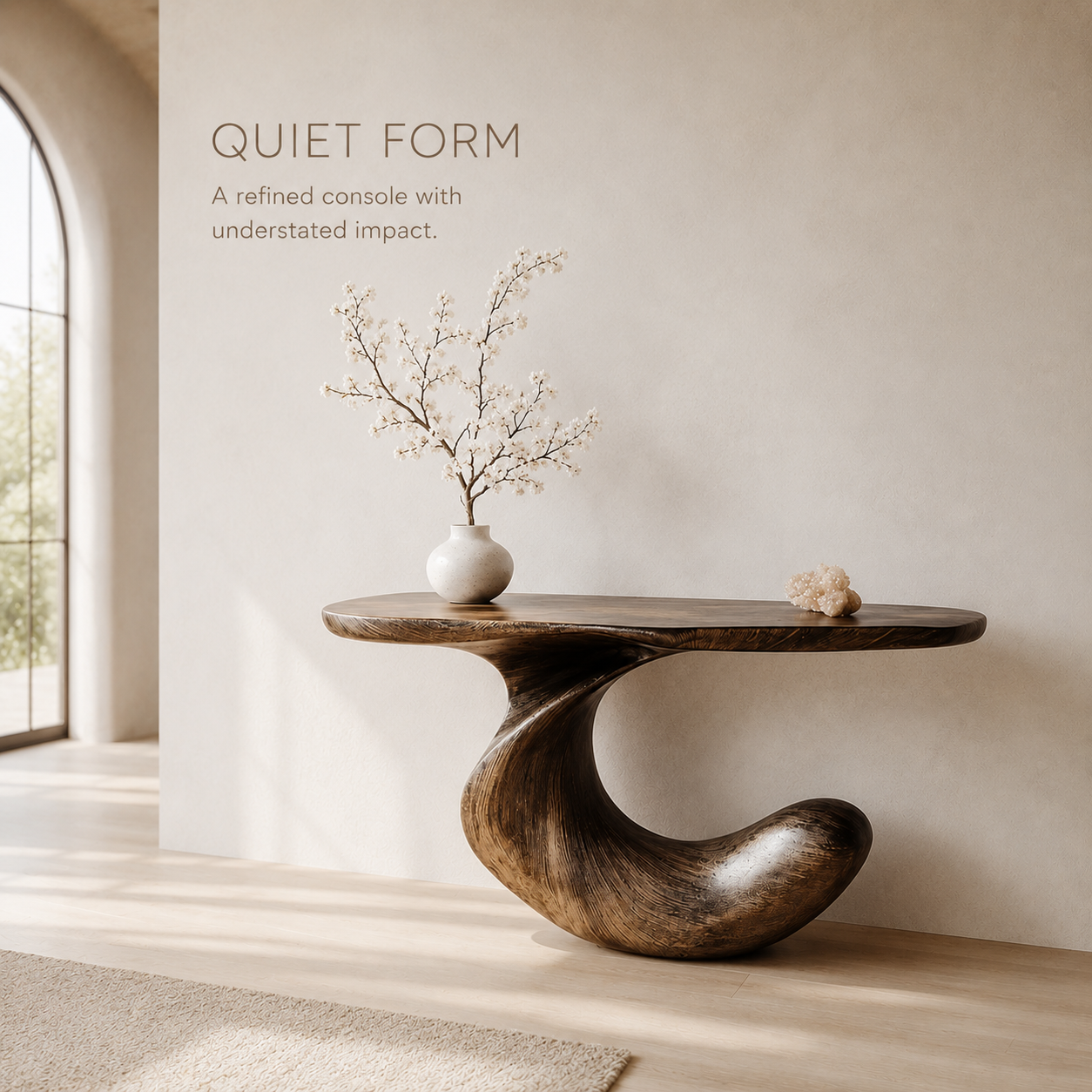 Brielle Sculpted Hall Console Table - product image 03