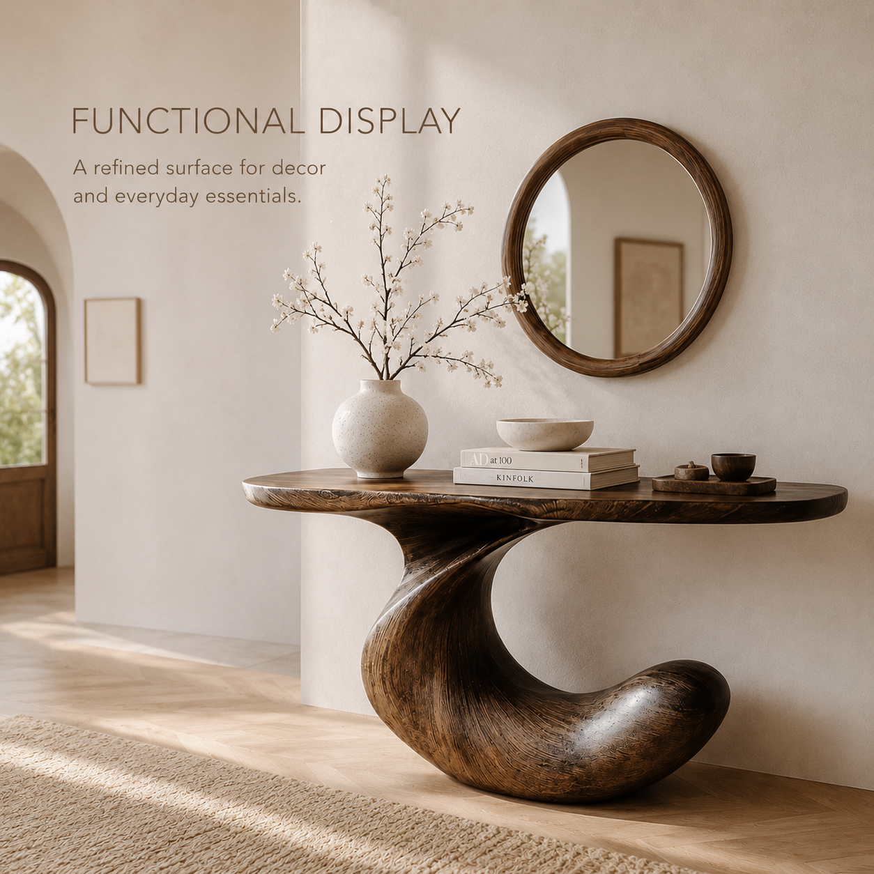 Brielle Sculpted Hall Console Table - product image 07