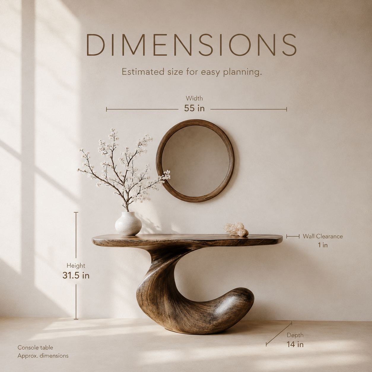 Brielle Sculpted Hall Console Table - product image 08