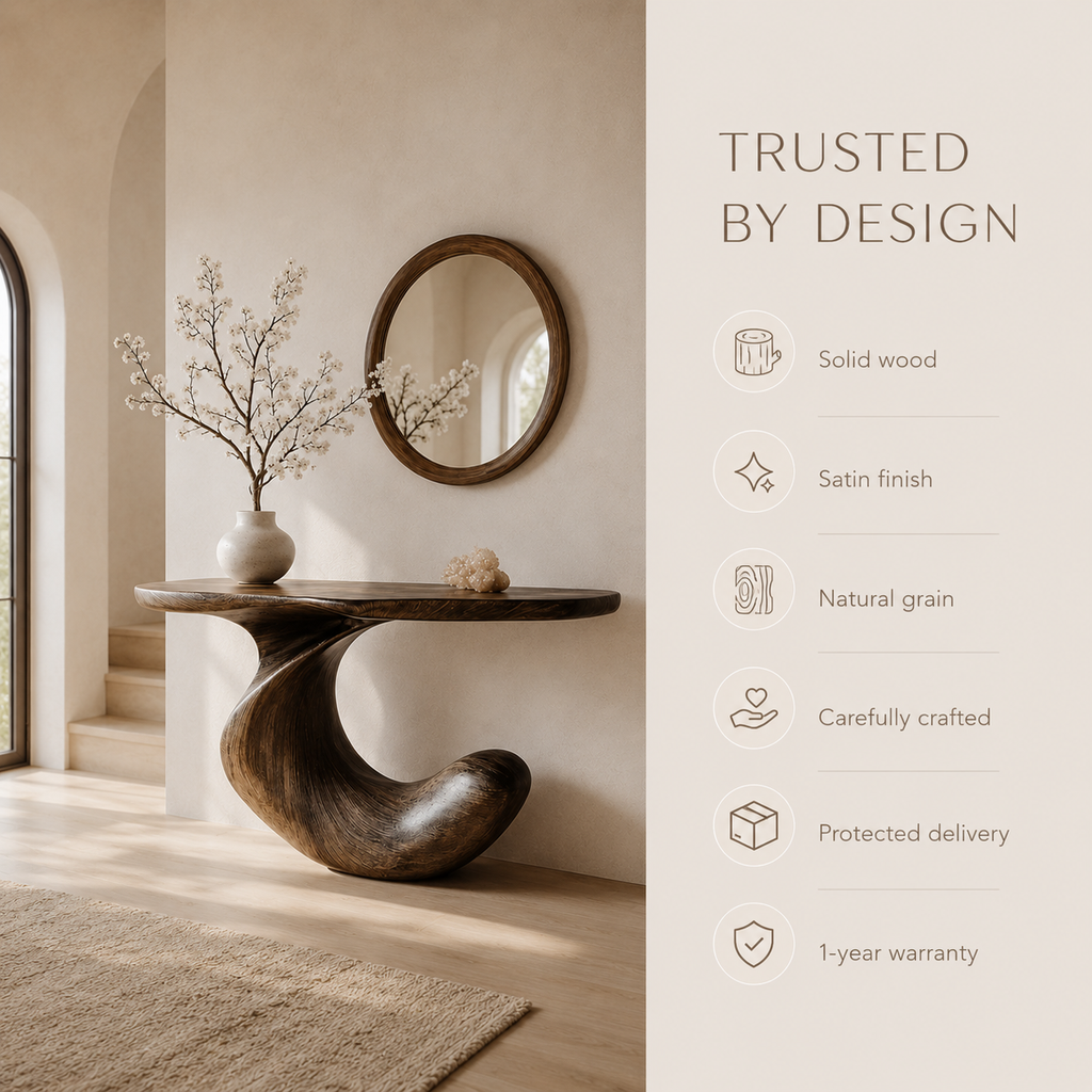 Brielle Sculpted Hall Console Table - product image 09