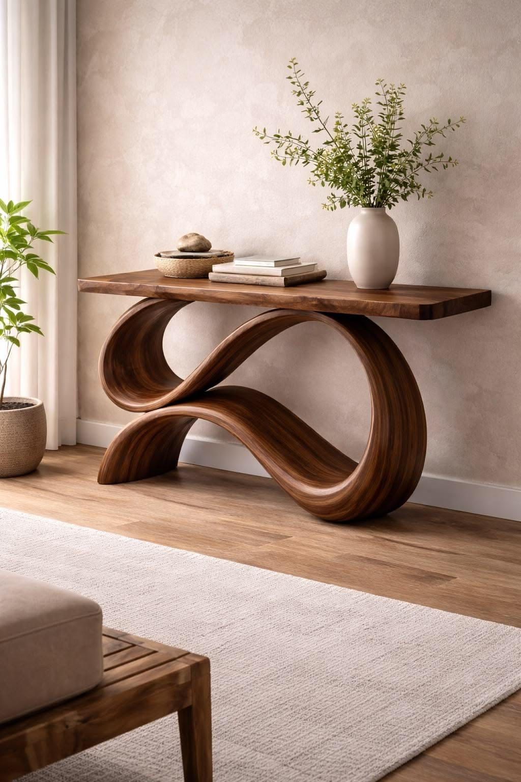Selene Rounded Foyer Console Table - main view