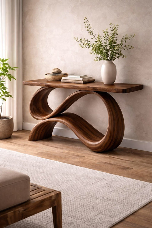 Selene Rounded Foyer Console Table - main view