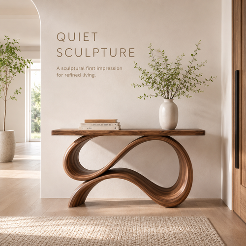 Selene Rounded Foyer Console Table - product image 02