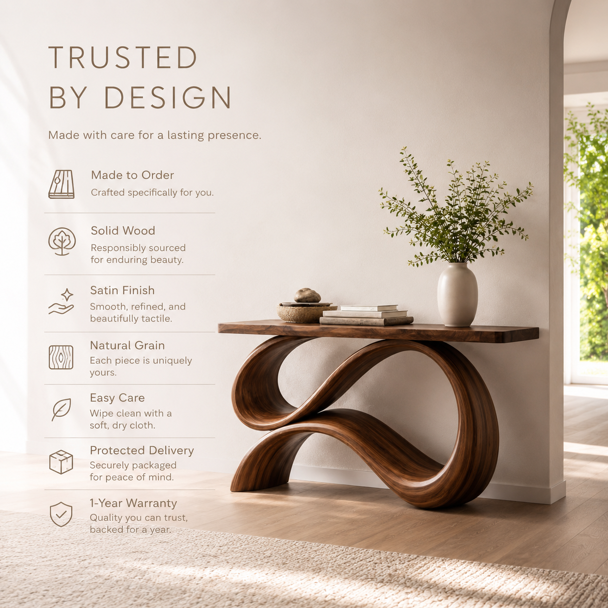 Selene Rounded Foyer Console Table - product image 09