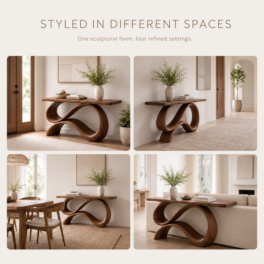 Selene Rounded Foyer Console Table - product image 10