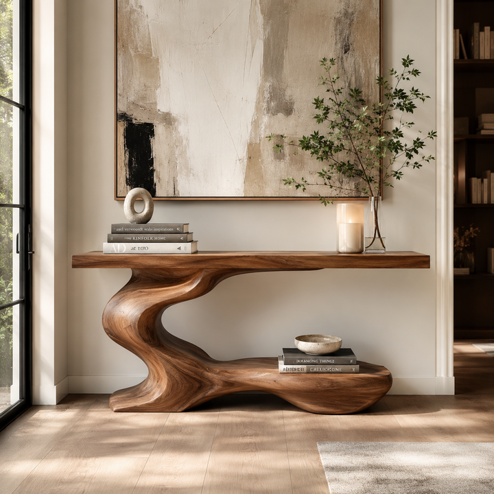 Mira Flow Wood Console Table - main view