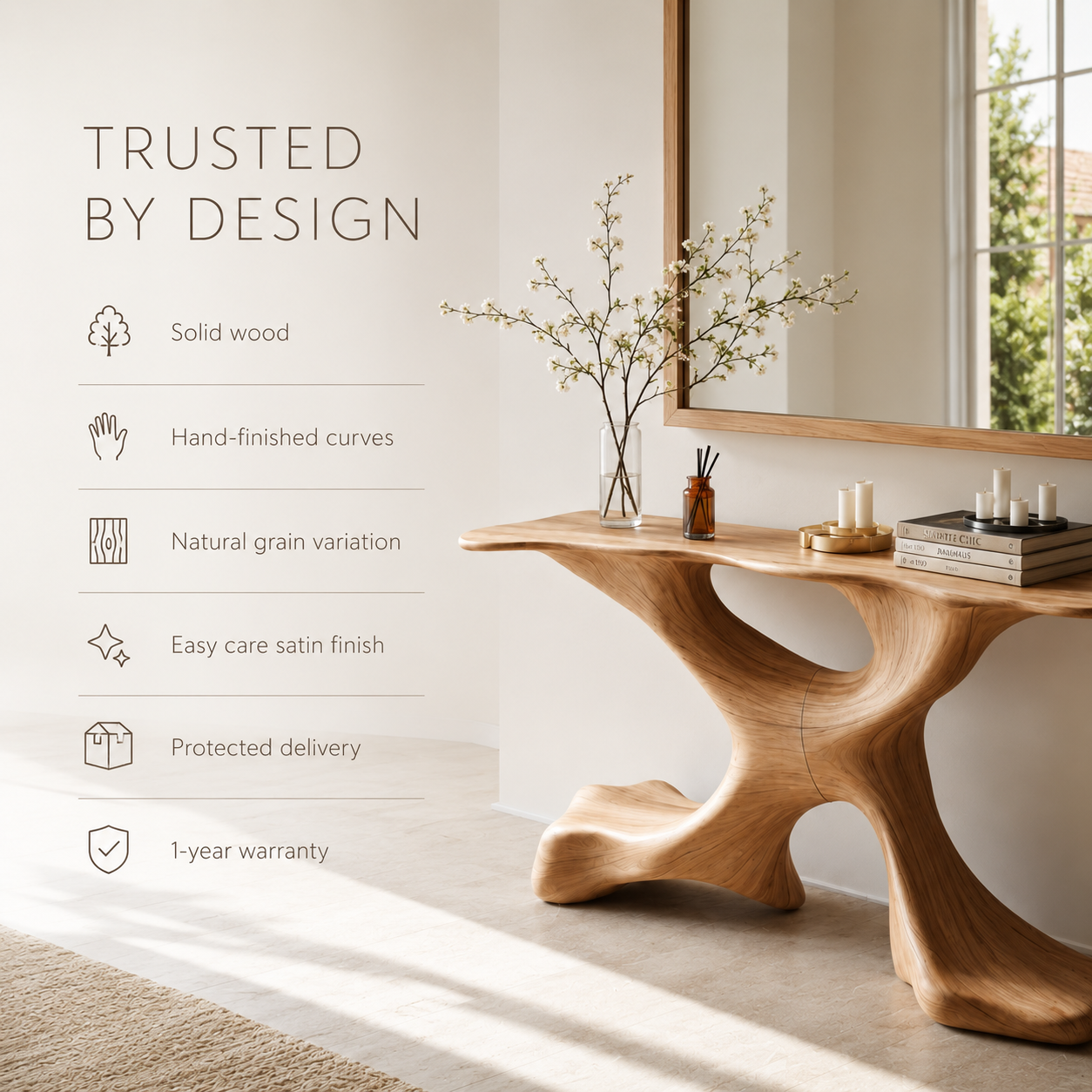 Vale Sculptural Entry Console Table - product image 10