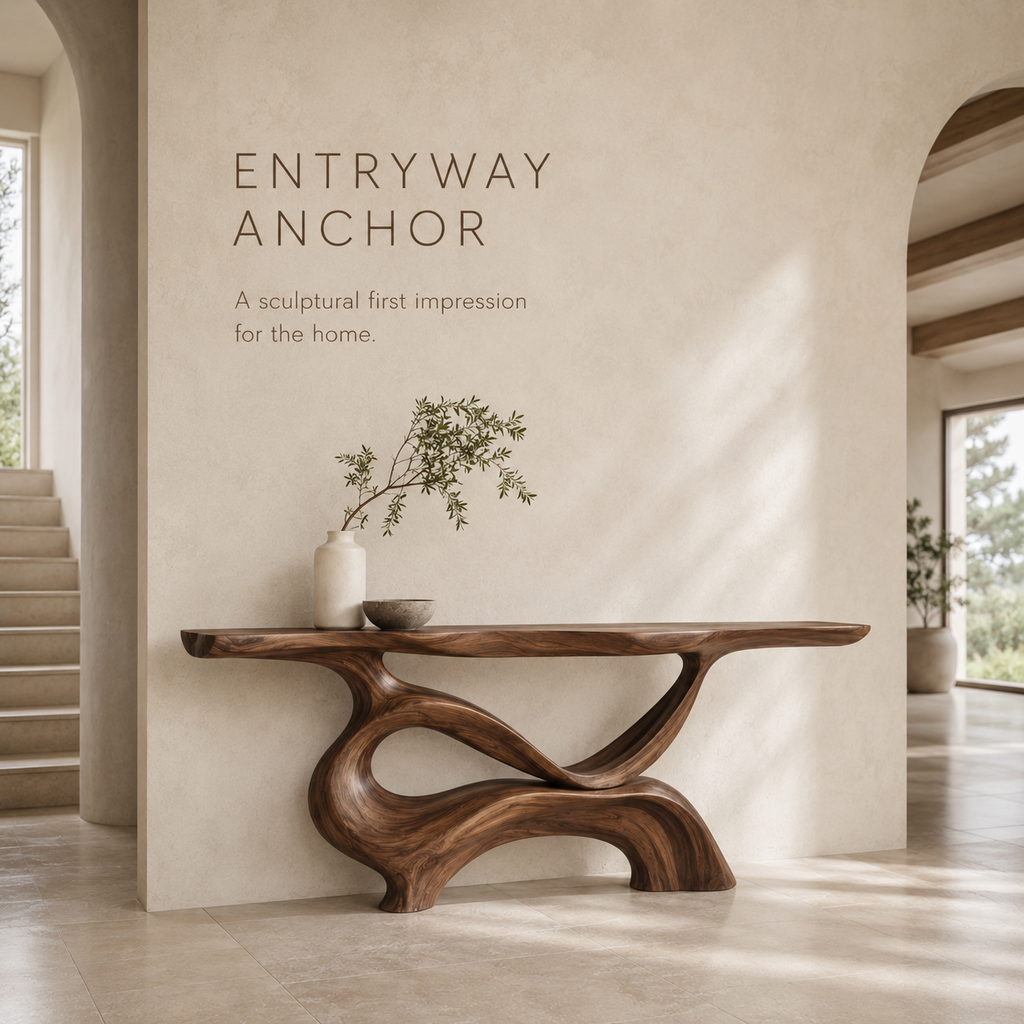 Soren Rounded Wood Console Table - product image 02