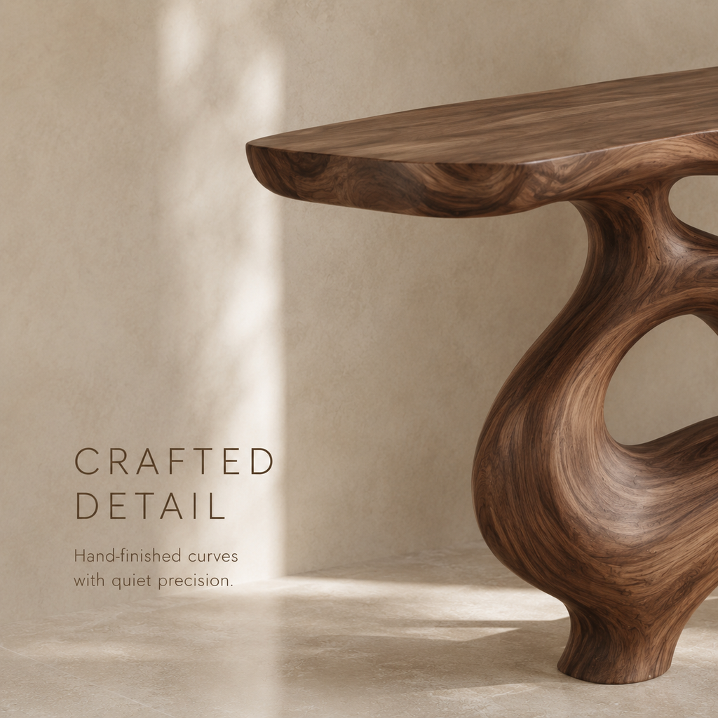 Soren Rounded Wood Console Table - product image 06