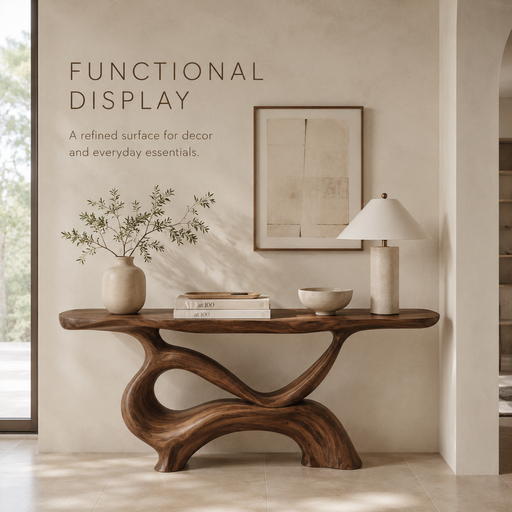 Soren Rounded Wood Console Table - product image 07