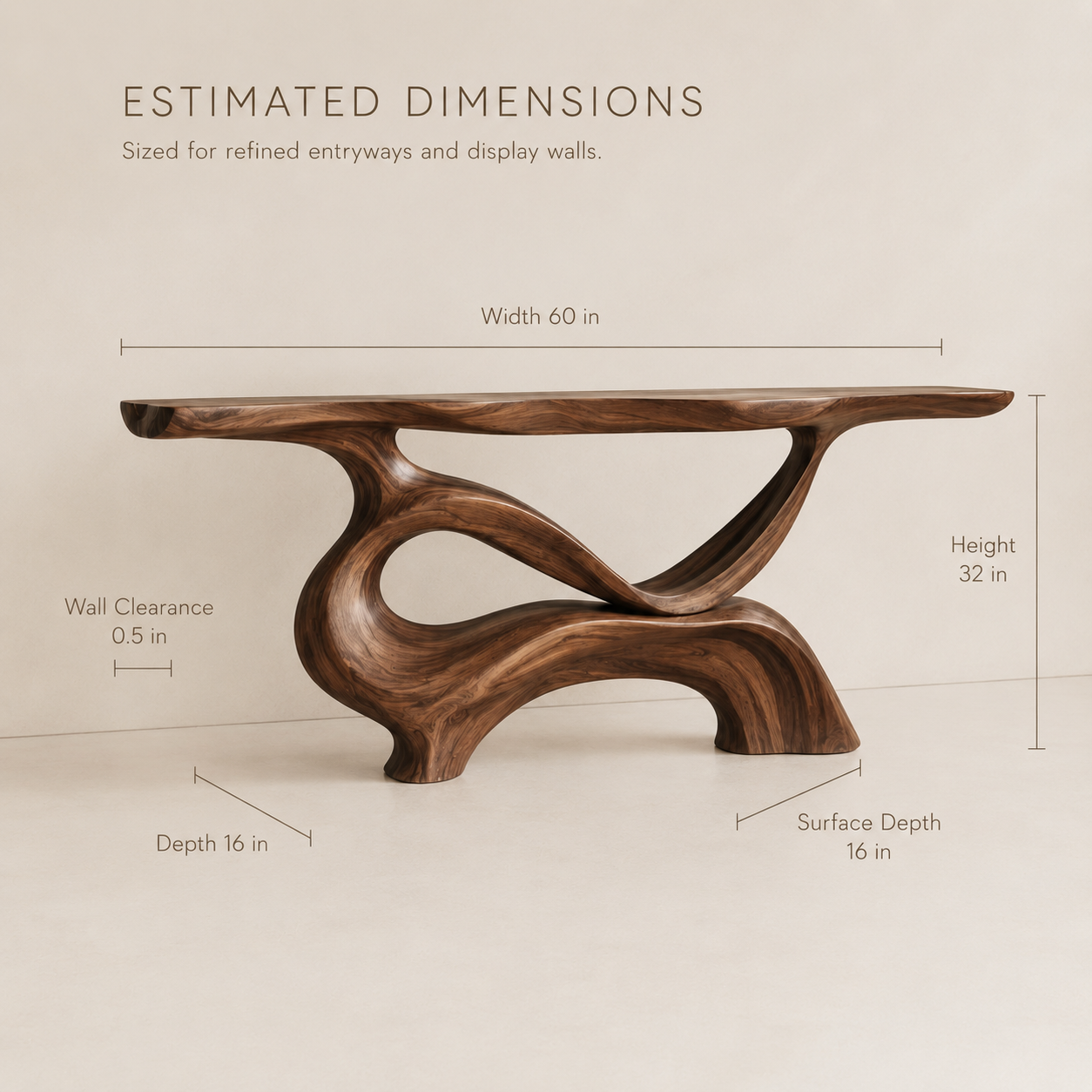 Soren Rounded Wood Console Table - product image 08