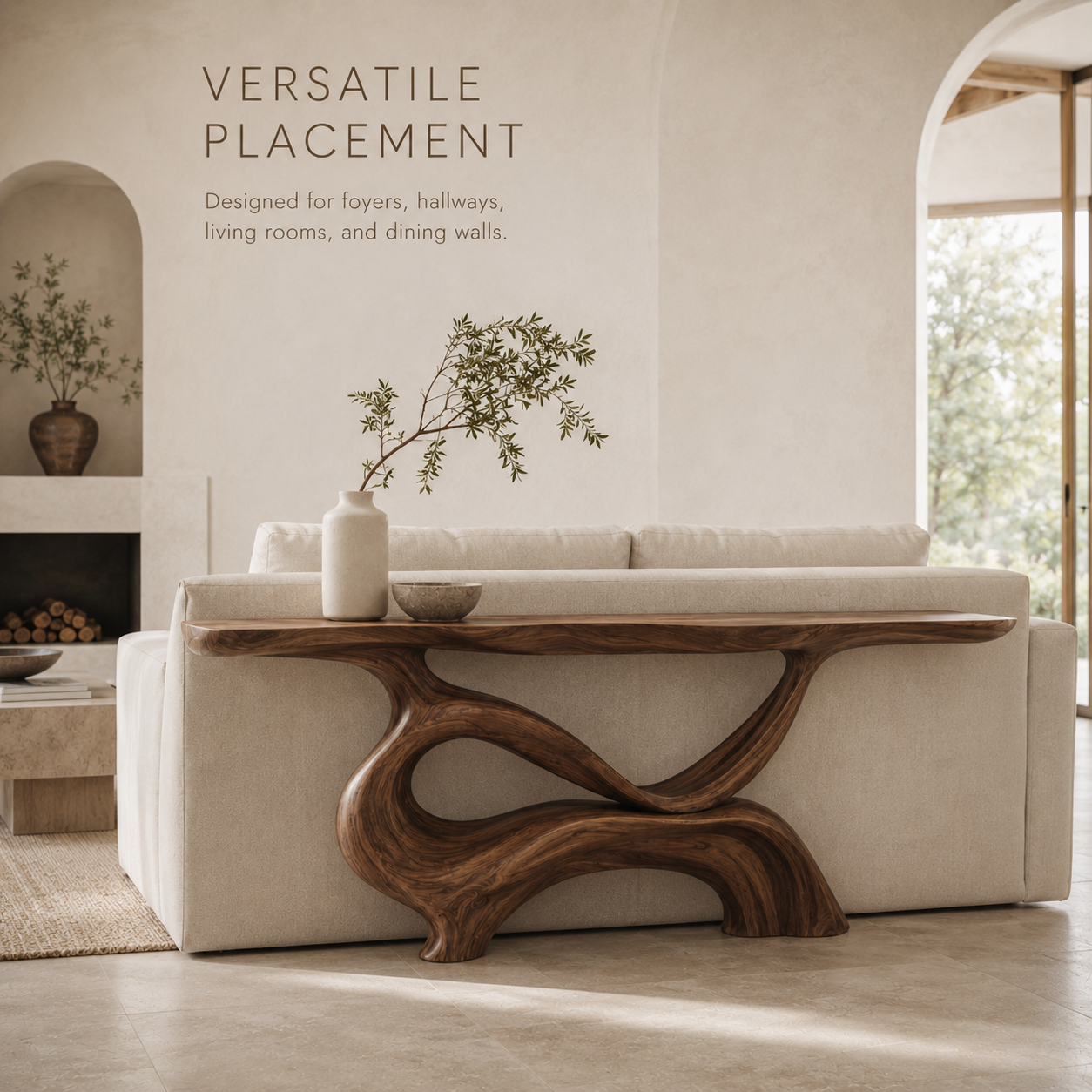 Soren Rounded Wood Console Table - product image 10
