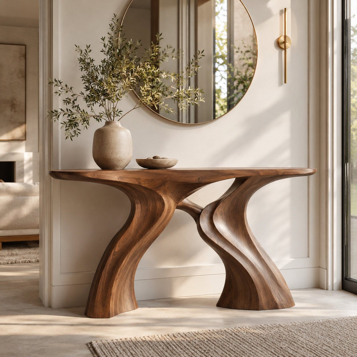 Liora Warm Walnut Console Table - main view