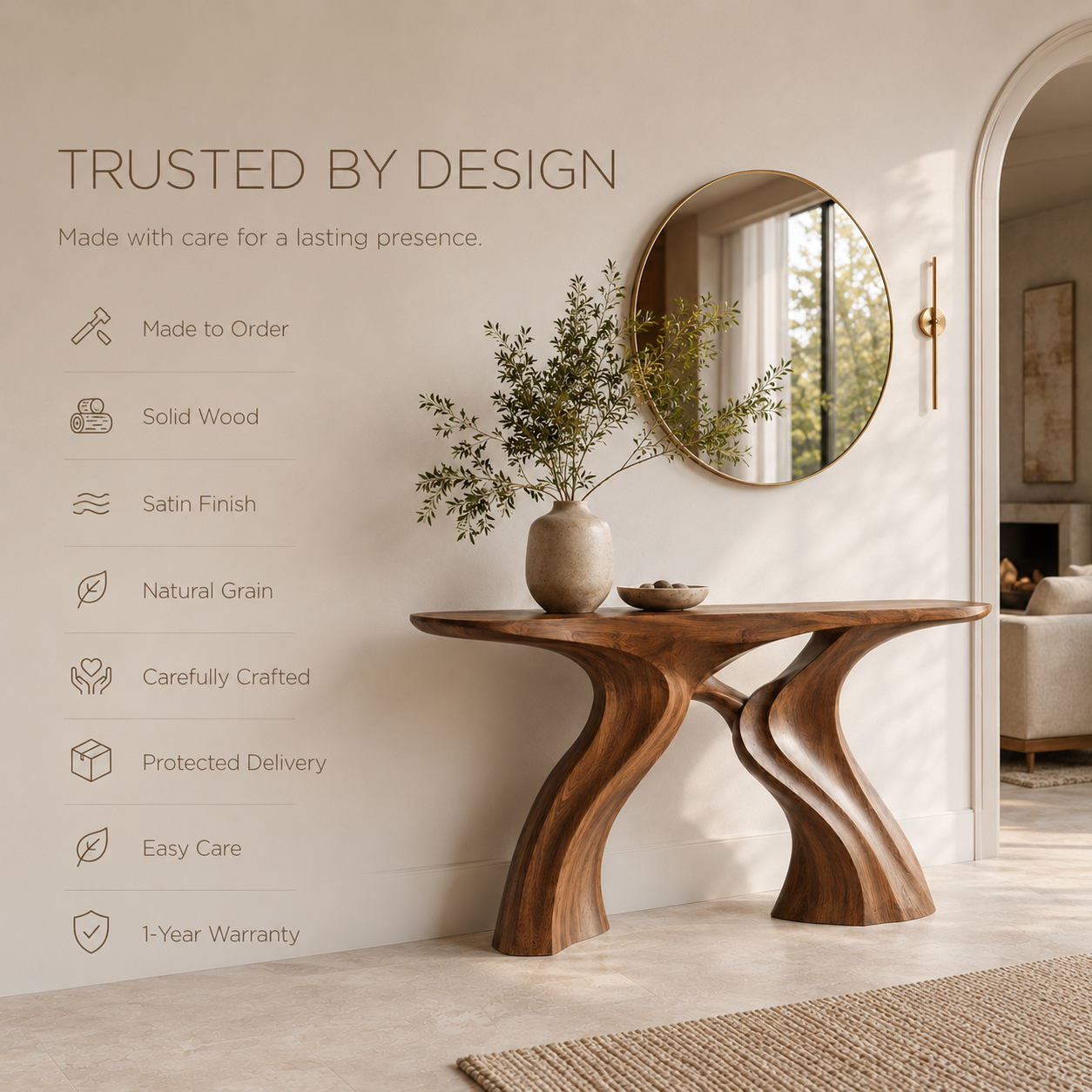 Liora Warm Walnut Console Table - product image 09