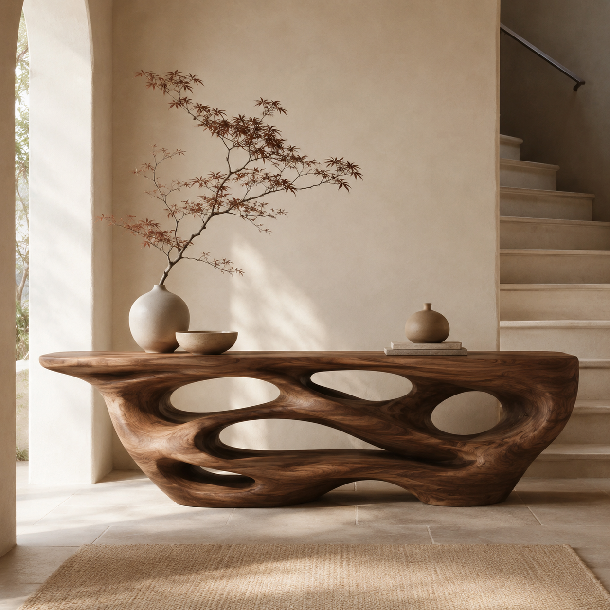 Brielle Sculpted Hall Console Table - main view