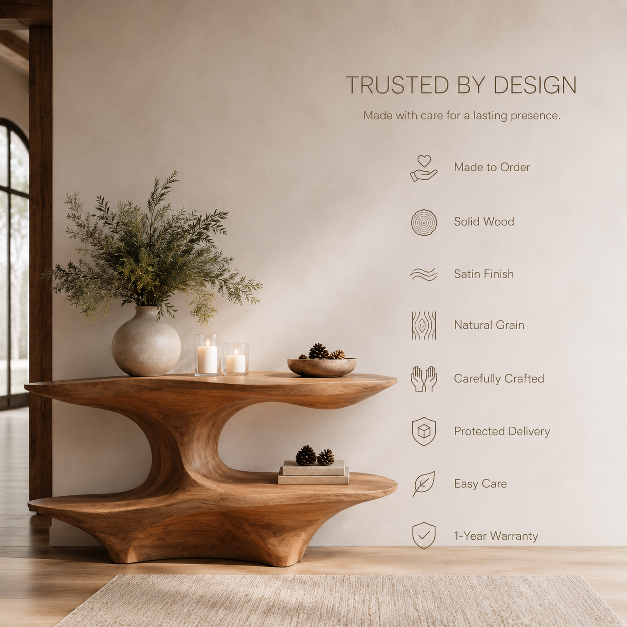 Selene Rounded Foyer Console Table - product image 10
