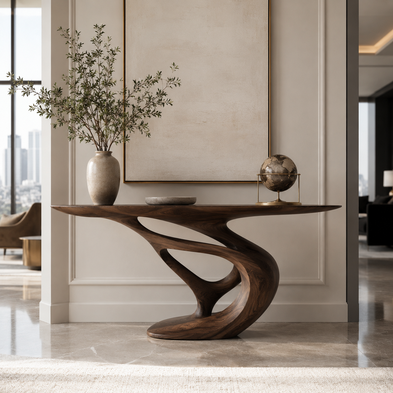 Mira Flow Wood Console Table - main view