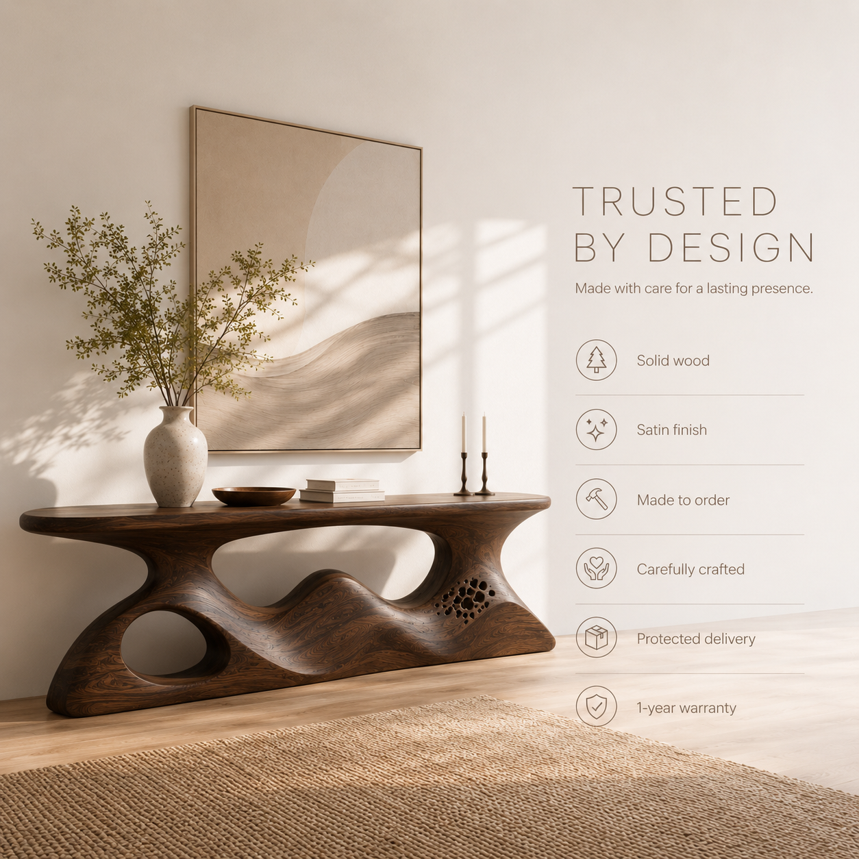 Vale Sculptural Entry Console Table - product image 09