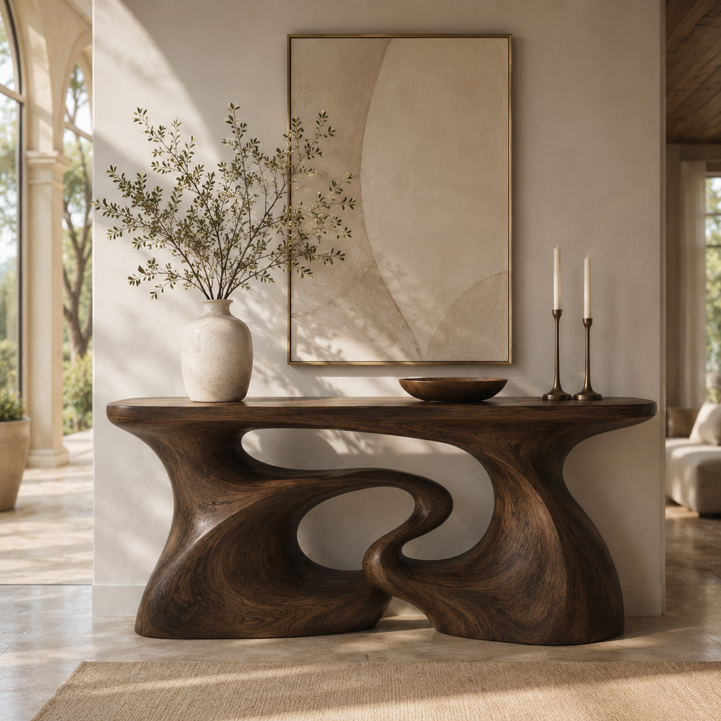 Celine Warm Modern Console Table - main view