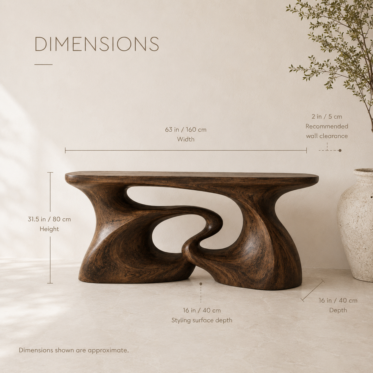 Celine Warm Modern Console Table - product image 08