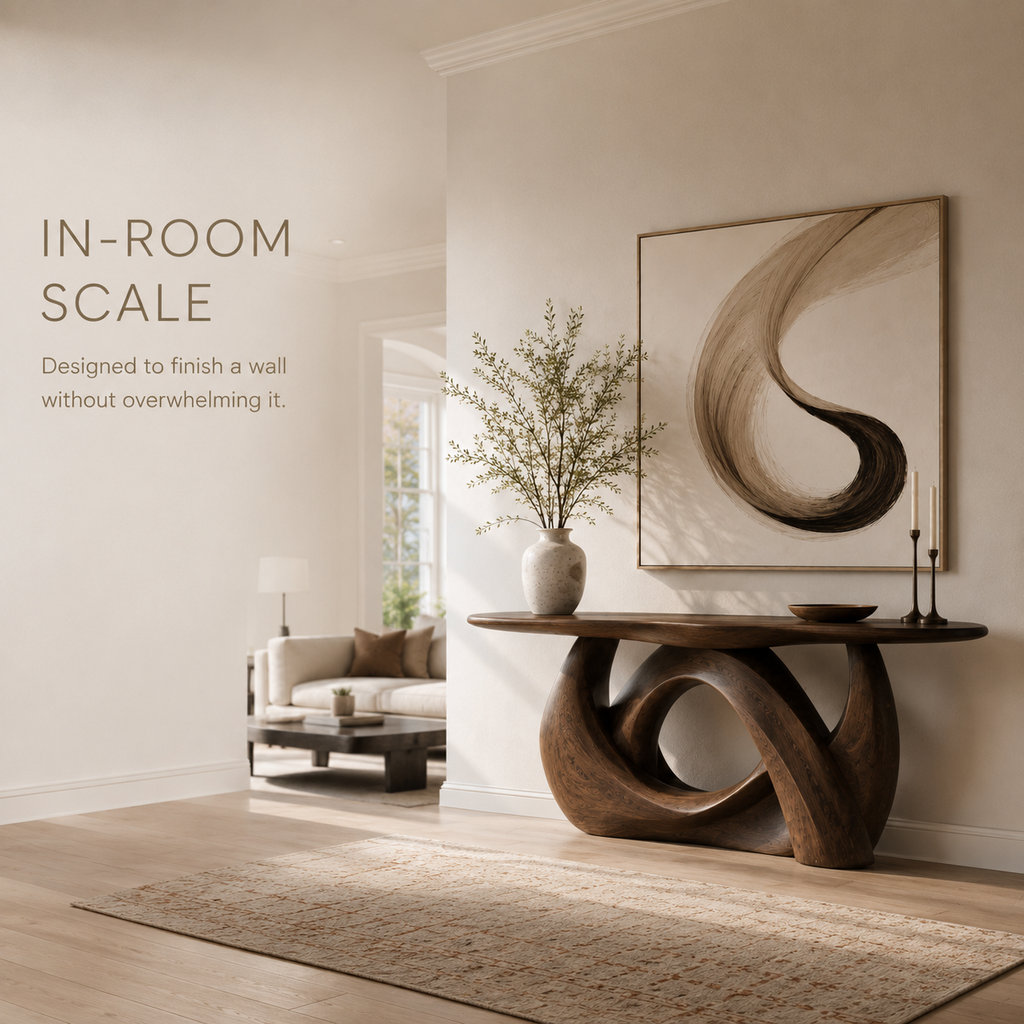 Alden Curved Wood Console Table - product image 04