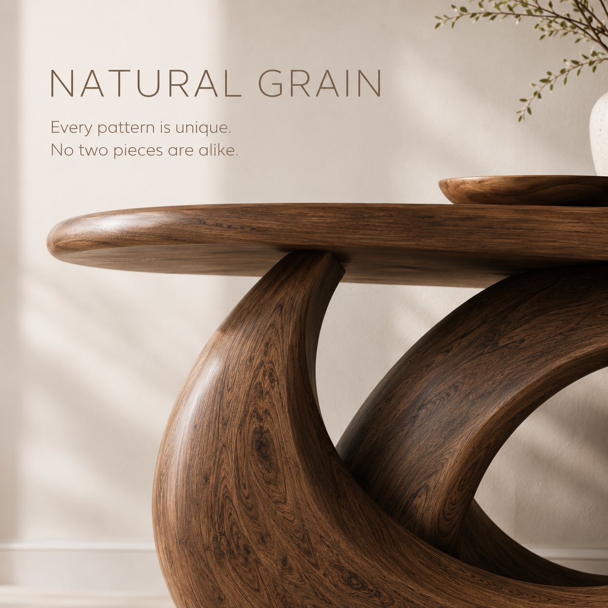 Alden Curved Wood Console Table - product image 05