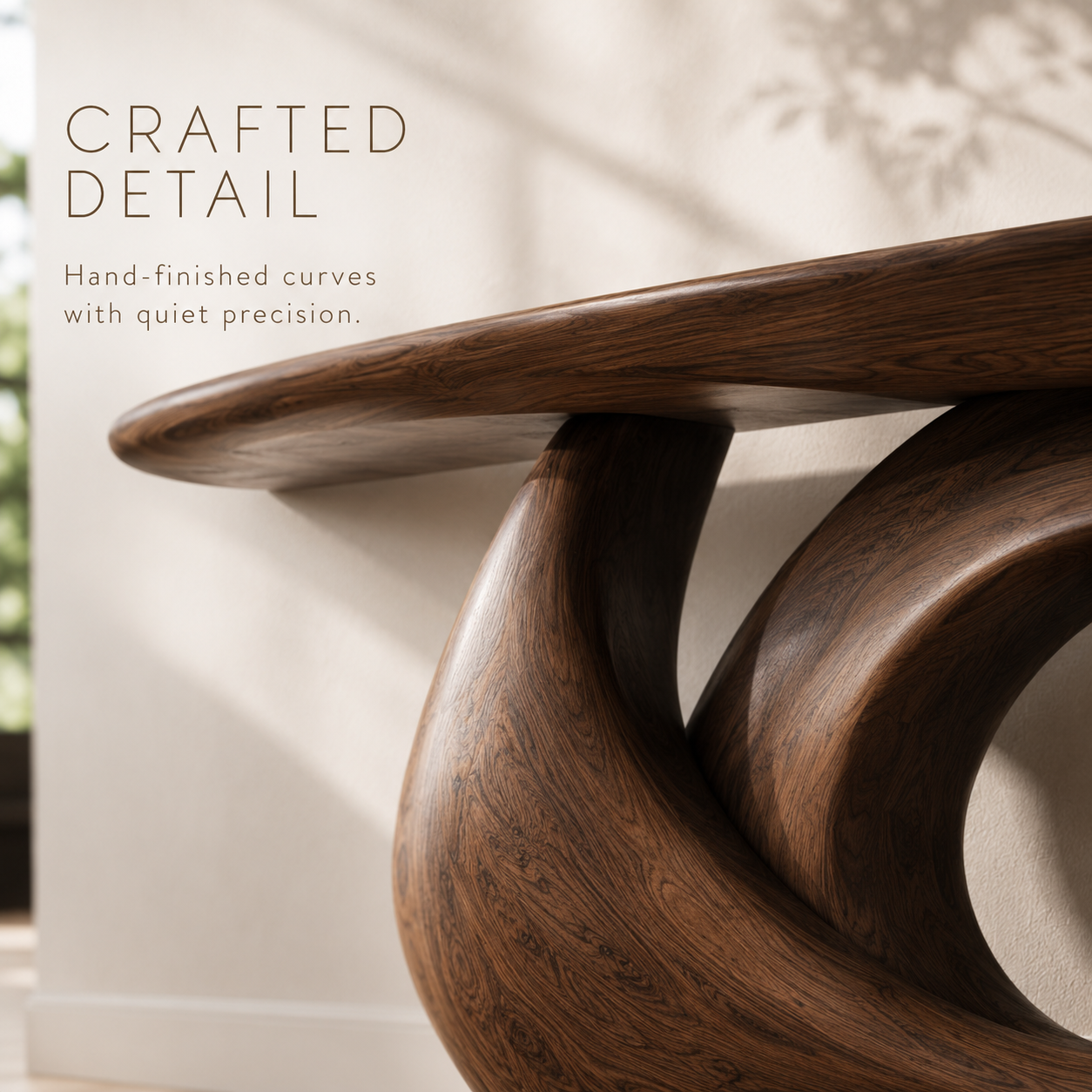 Alden Curved Wood Console Table - product image 06