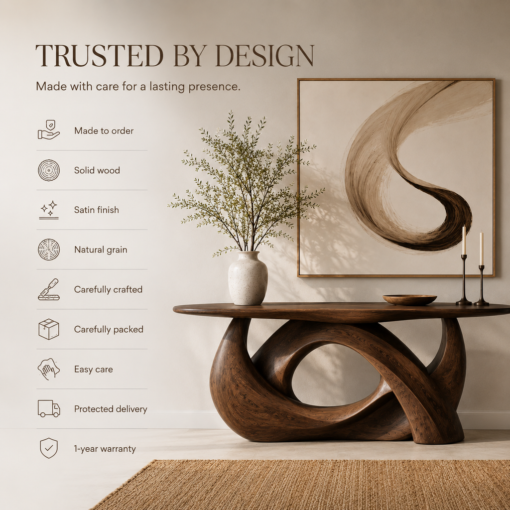 Alden Curved Wood Console Table - product image 09