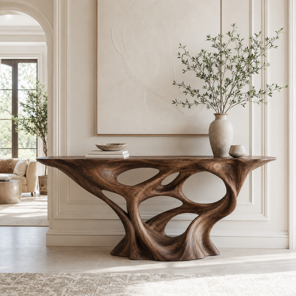 Aurelle Sculptural Console Table - main view