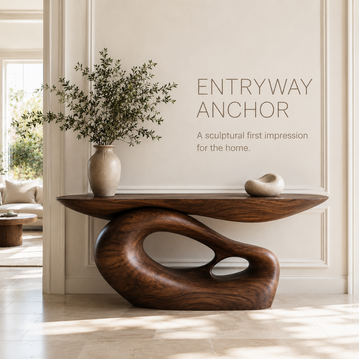 Soren Rounded Wood Console Table - product image 02