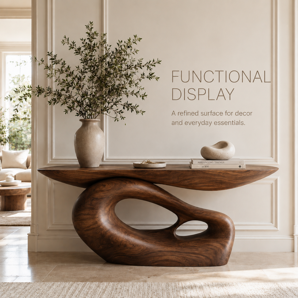 Soren Rounded Wood Console Table - product image 07