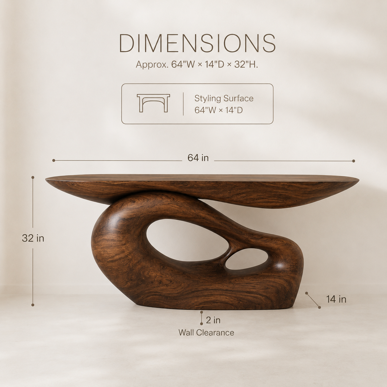 Soren Rounded Wood Console Table - product image 08