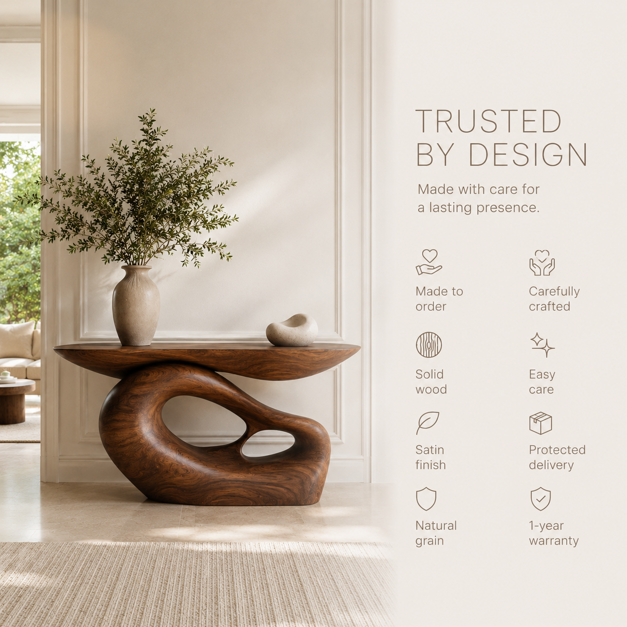 Soren Rounded Wood Console Table - product image 09