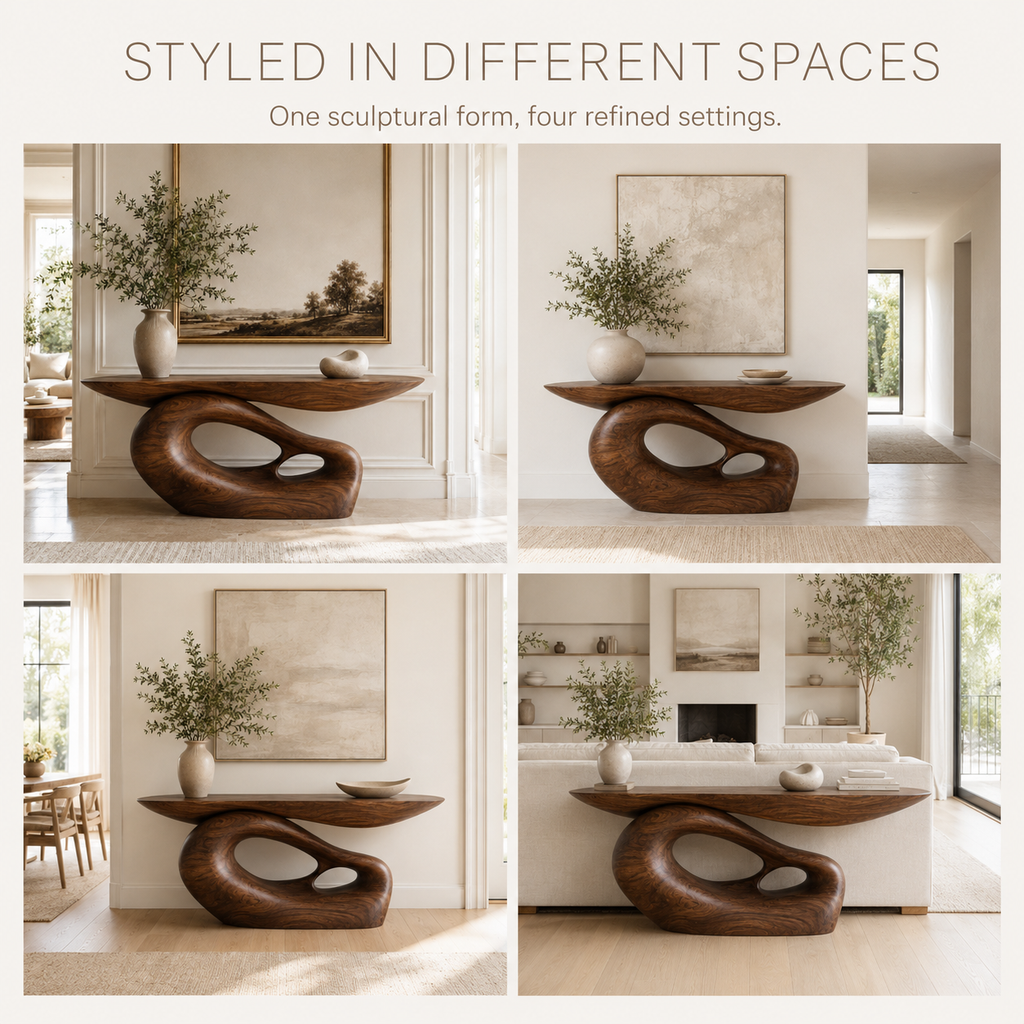 Soren Rounded Wood Console Table - product image 11