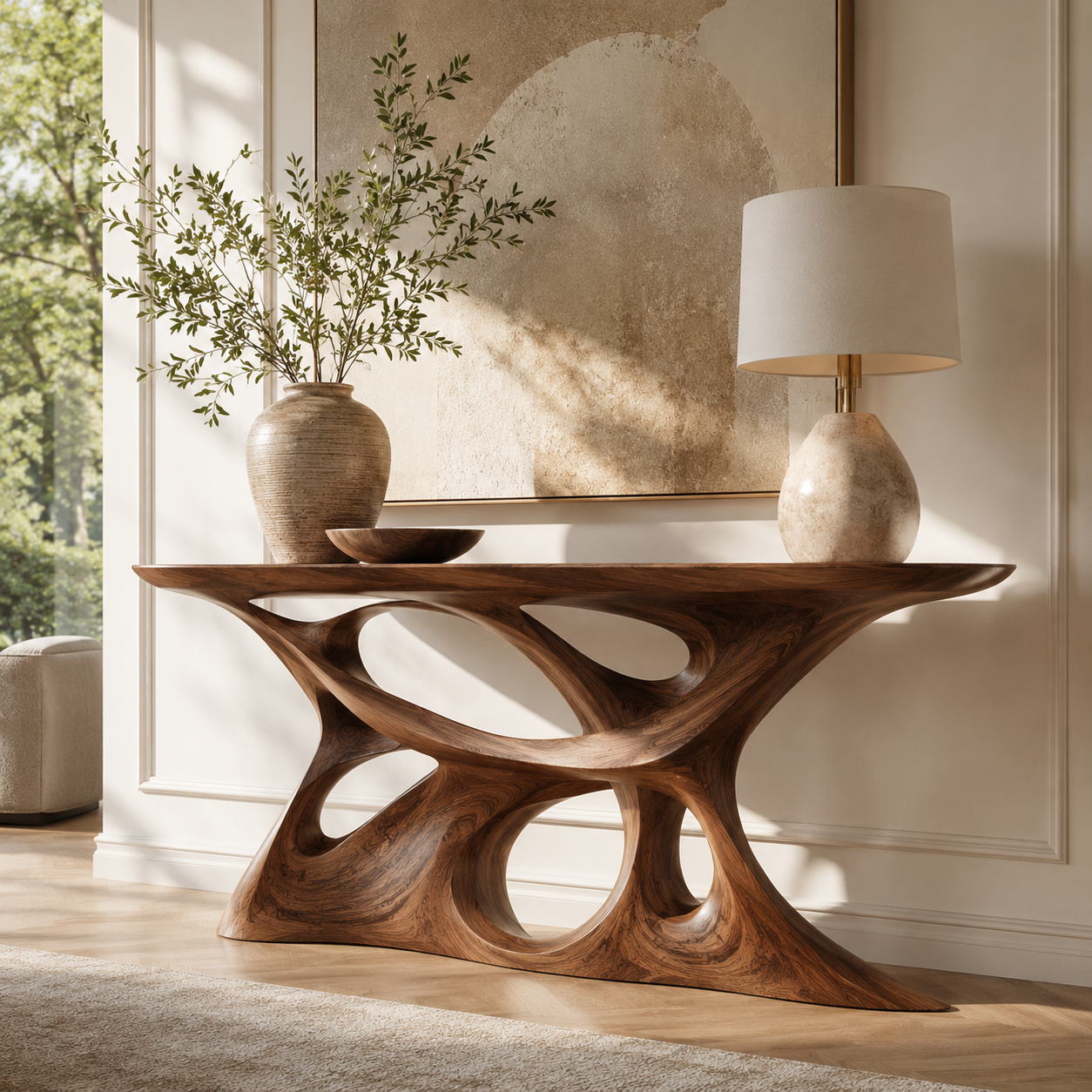 Brielle Sculpted Hall Console Table - main view