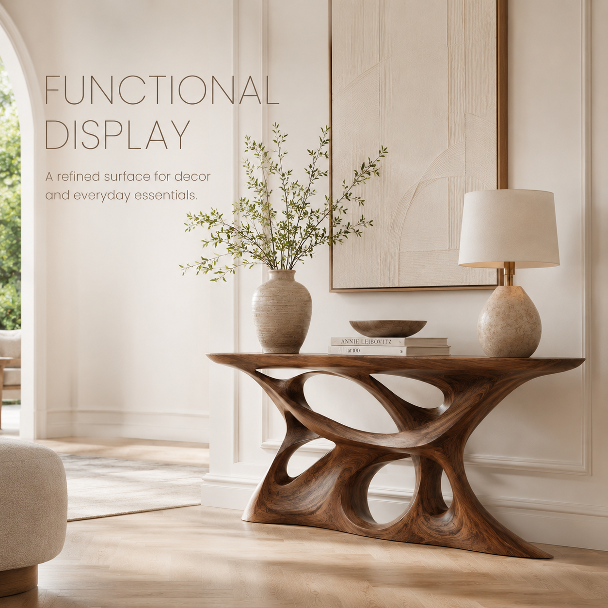 Brielle Sculpted Hall Console Table - product image 07