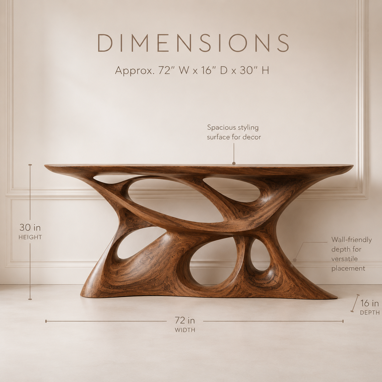 Brielle Sculpted Hall Console Table - product image 08