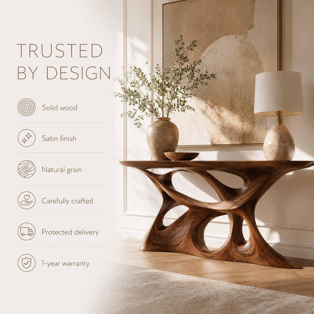 Brielle Sculpted Hall Console Table - product image 09