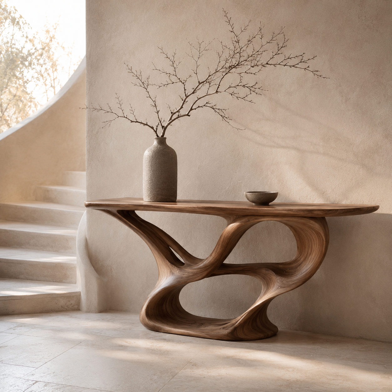 Selene Rounded Foyer Console Table - main view