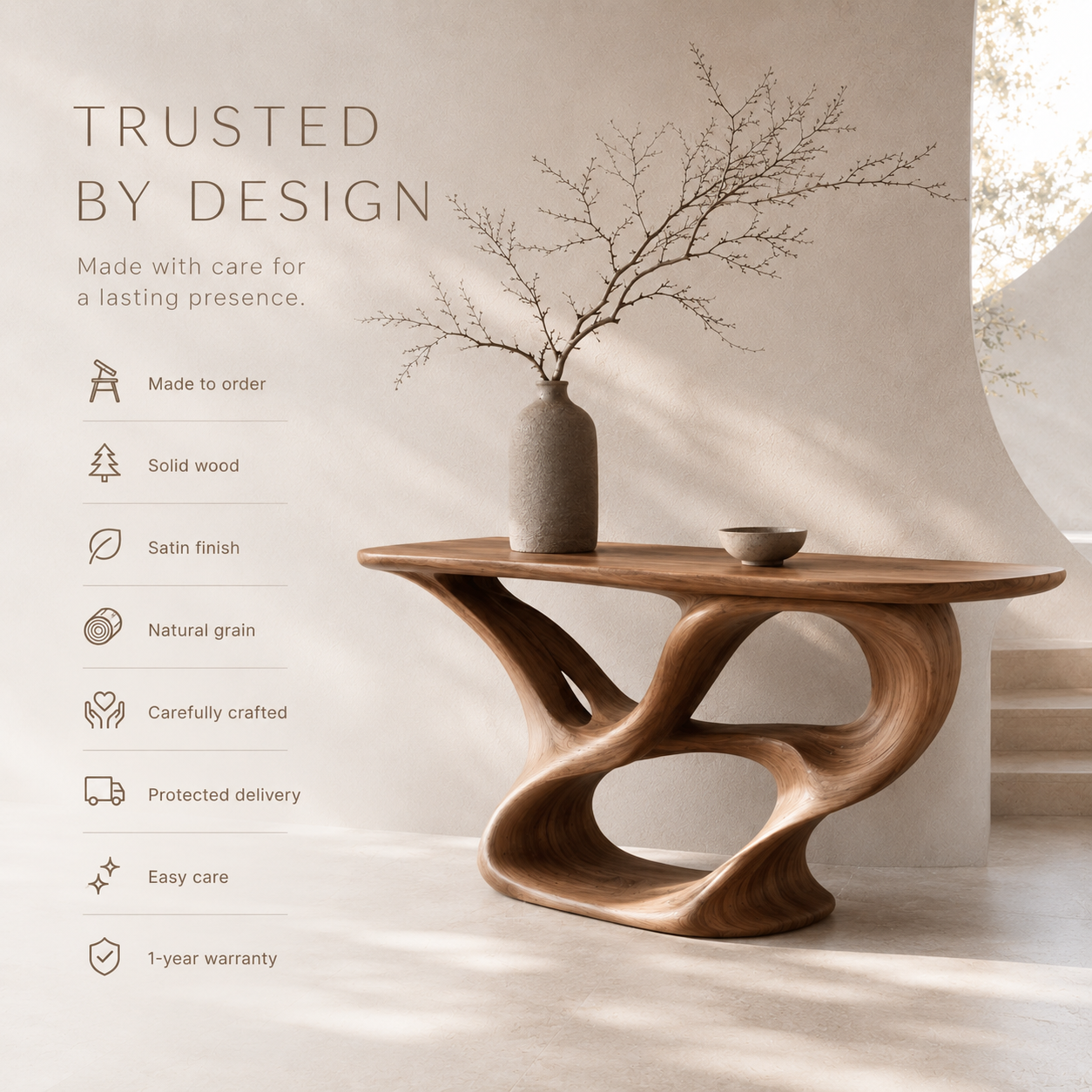 Selene Rounded Foyer Console Table - product image 10