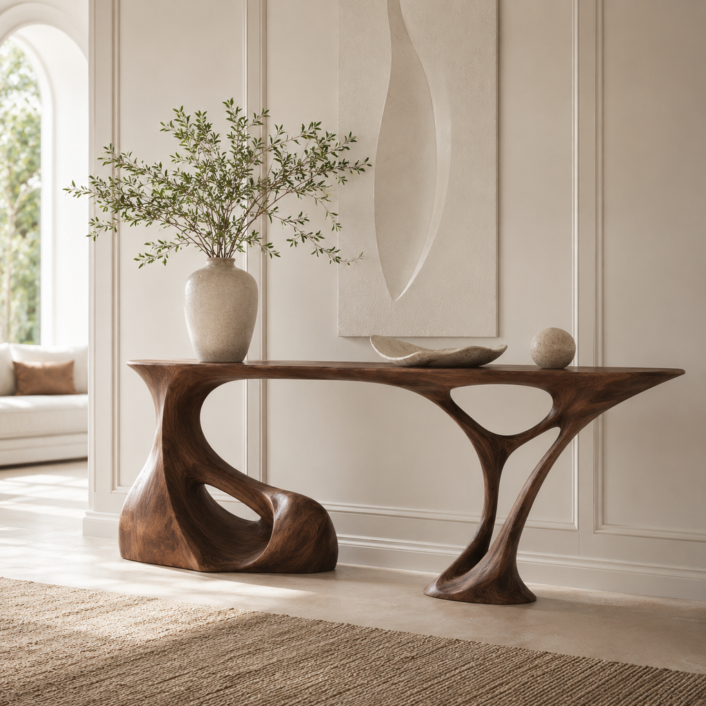 Mira Flow Wood Console Table - main view