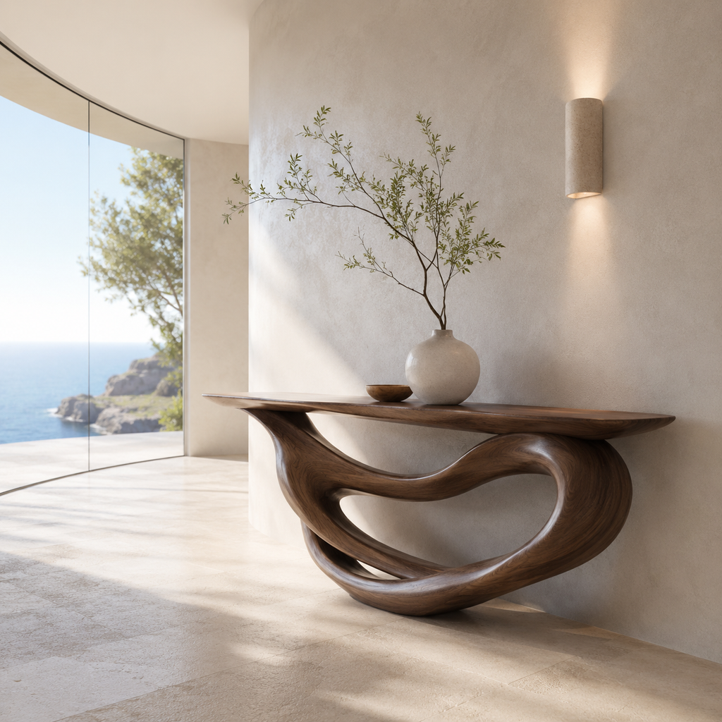 Celine Warm Modern Console Table - main view