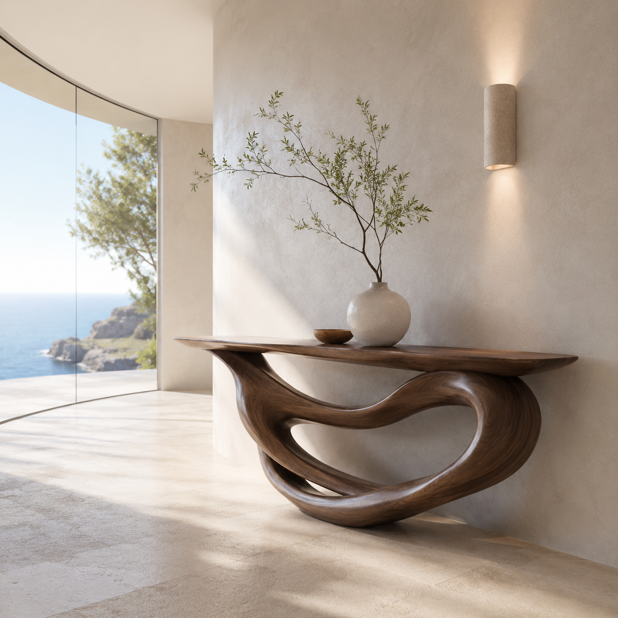 Celine Warm Modern Console Table - main view