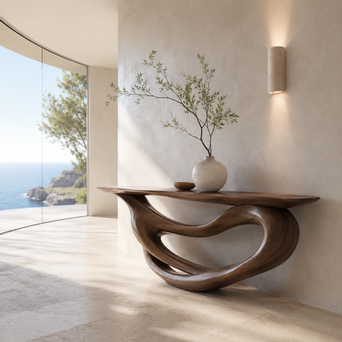 Celine Warm Modern Console Table - main view