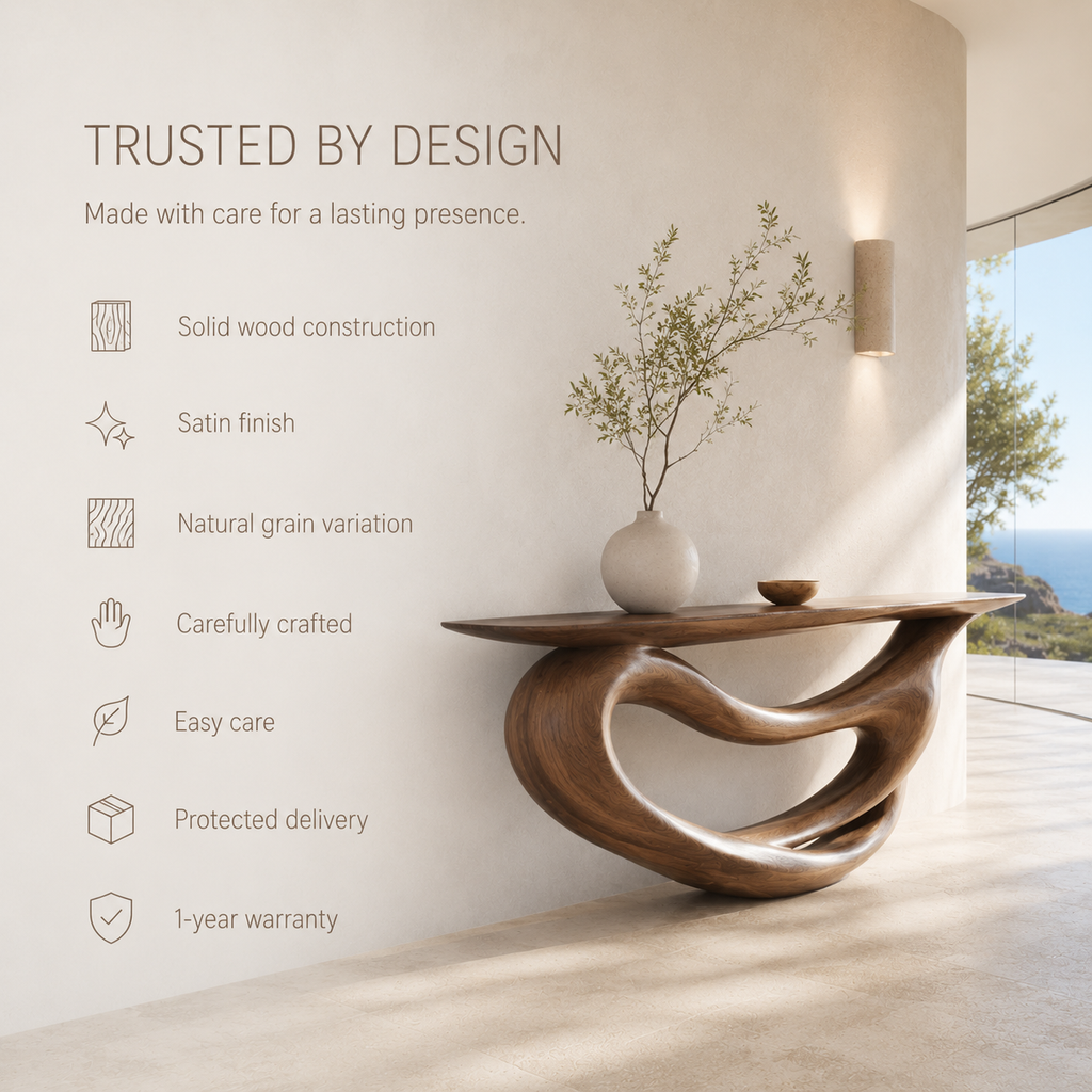 Celine Warm Modern Console Table - product image 09