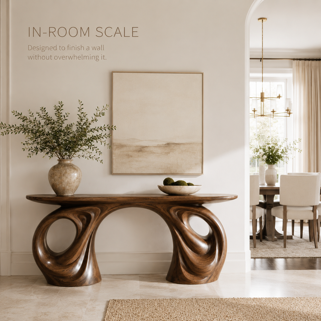 Alden Curved Wood Console Table - product image 04