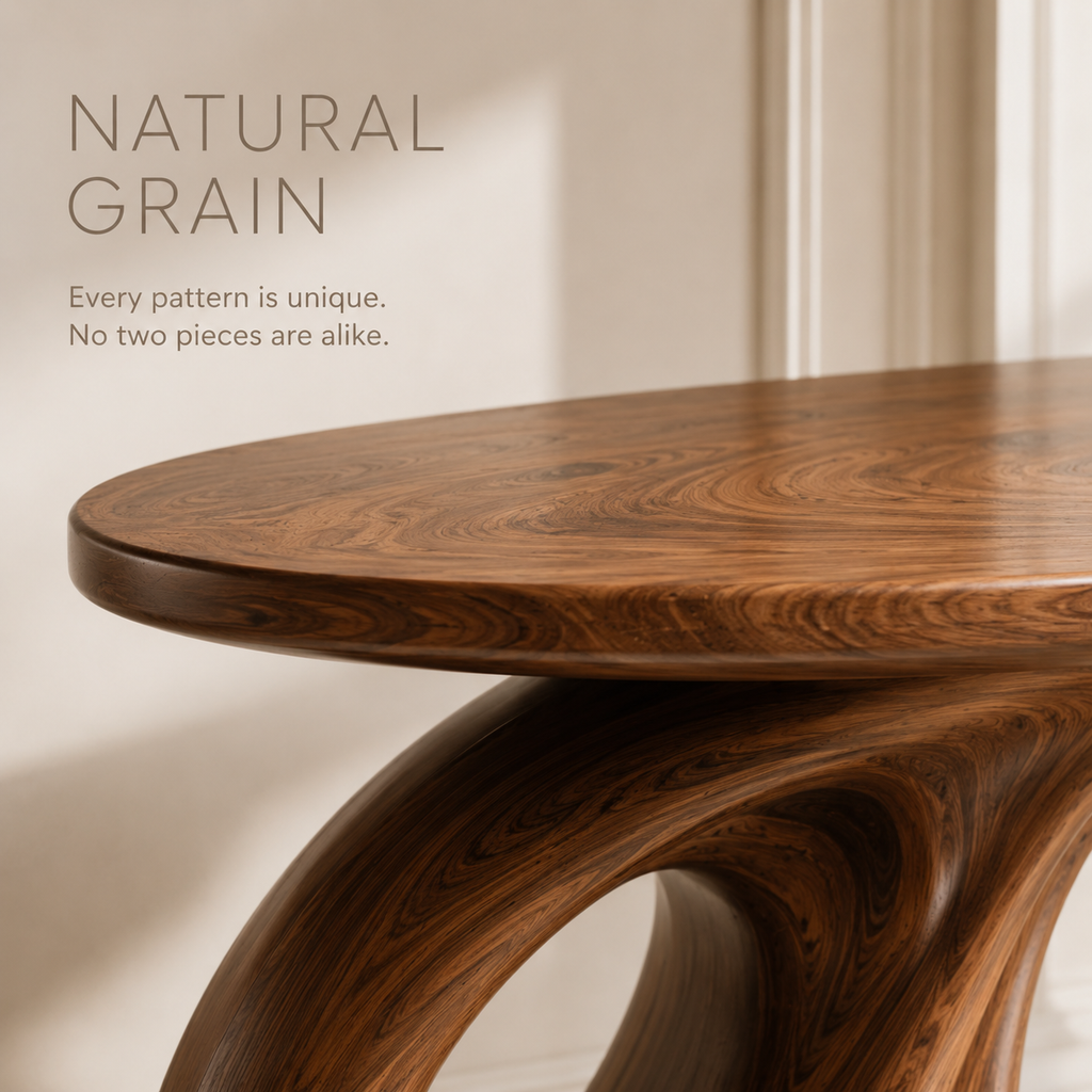 Alden Curved Wood Console Table - product image 05