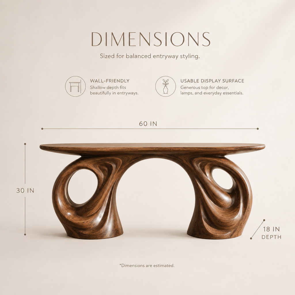Alden Curved Wood Console Table - product image 08